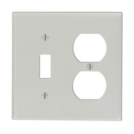 Leviton Leviton Gray 2 gang Thermoset Plastic Duplex/Toggle Wall Plate 1 pk 87005-000